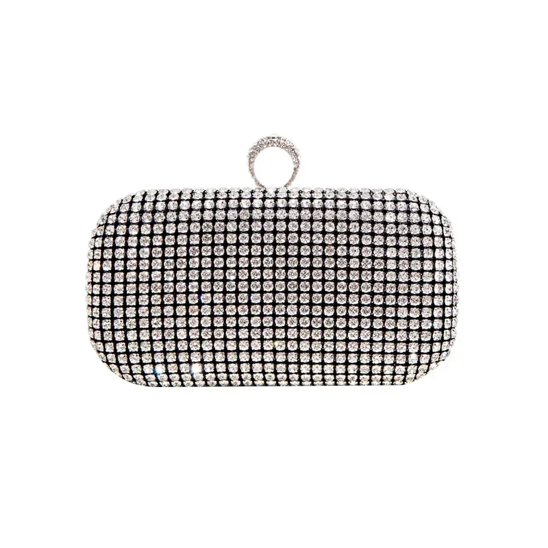 Womens Gold Crystal Diamond Evening Clutch Party Blingbling Shining Handbags Glitter Small Square Dinner Purses Luxus Tasche