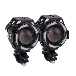 U7 Moto lights for scooter motorbike Fog Lamp Angel Devil eyes LED External Flashing warning Light 12V Motorcycle LED Headlight