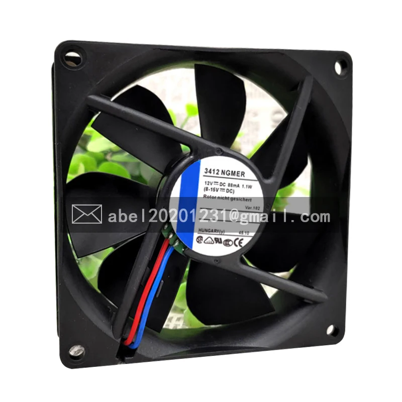 

BRAND NEW ORIGINAL 3412NGMER 3412 NGMER DC 12V 1.1W COOLING FAN 9225 9CM 92*92*25MM