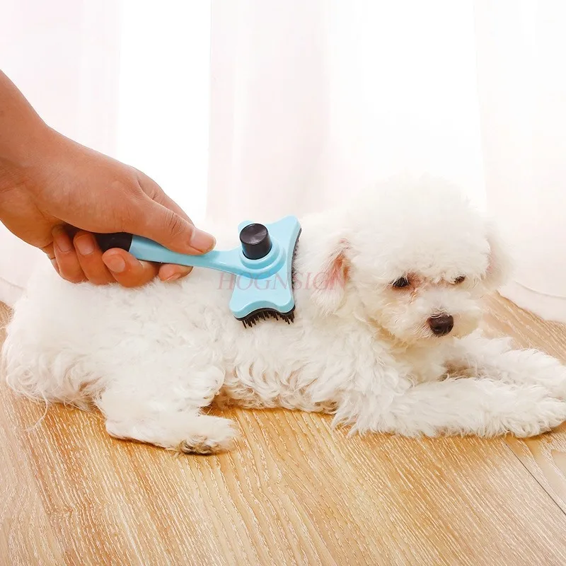 Pet Auto Easy  Grooming Comb Practical Dog Cat Hair Pet Fur Shedding Trimmer Grooming Rake Tool Comb Brush