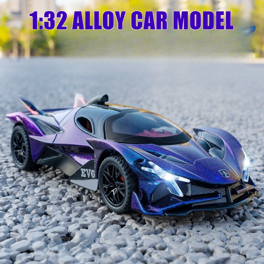 

1:32 Project EVO Sports Car Alloy Model Diecasts Metal Racing Car Model Sound Light Kids Toys Gift