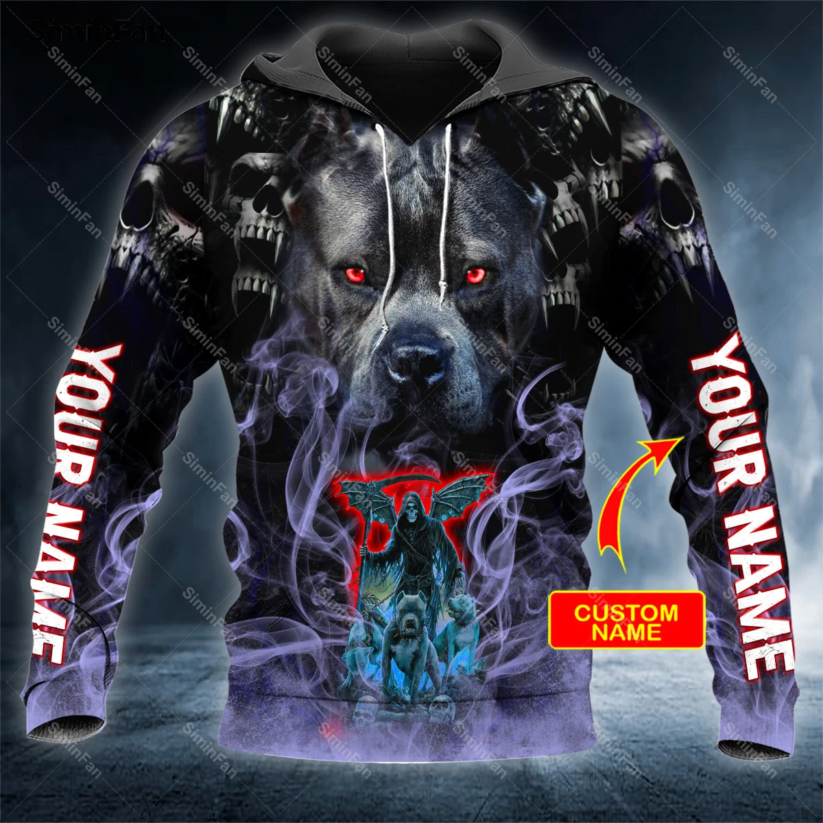 

Guard Dog Gates Hell Grim Reaper Skull 3D Printed Hoodie Zipper Jacket Men Hooded Pullover Coat Unisex Outwear Casual Sweatshirt