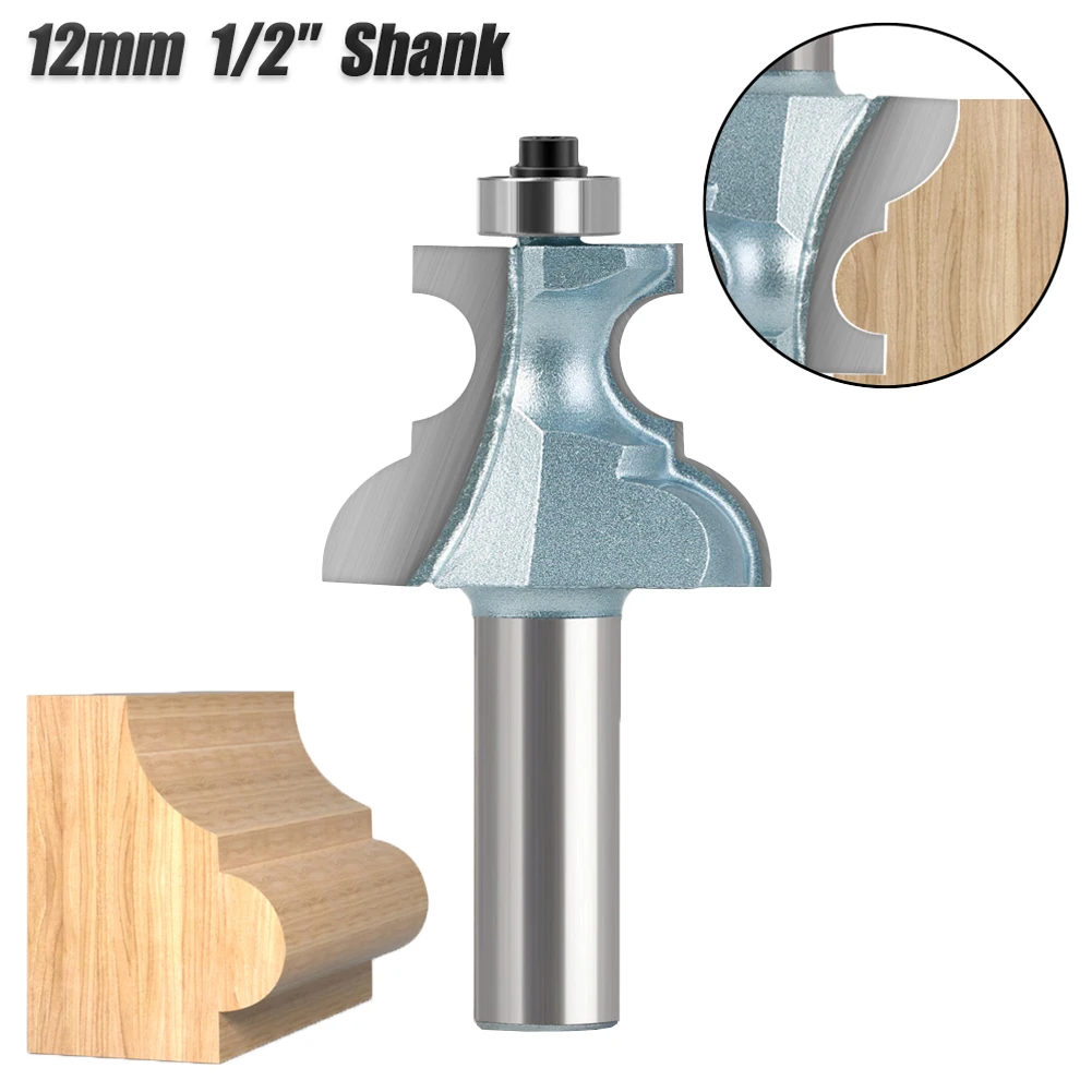 1 2 ''Shank Router Bit Pembentuk Router Bit Kelas Industri Pisau Router Portabel Kompatibel Pemotongan Halus Bebas Chip
