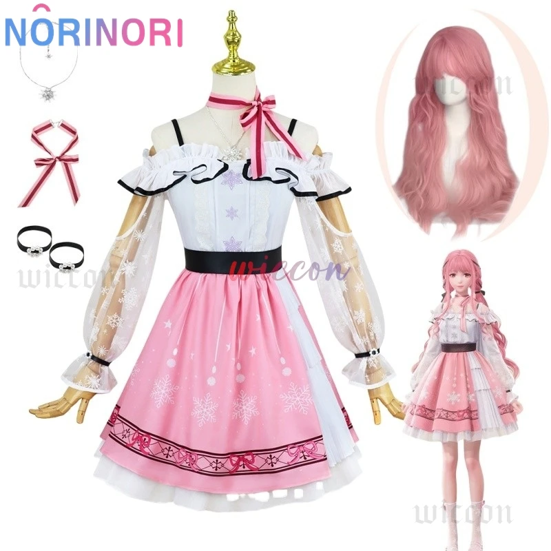 2025 Nikki Cosplay Anime Infinity Nikki Cosplay Costume Pink Princess Dress Suit Necklace Halloween Party Outfit for Women Girl