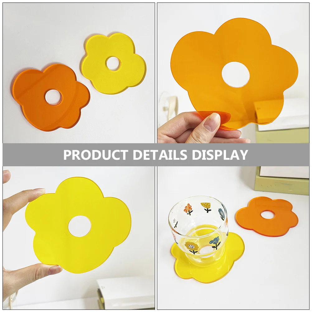 

2pcs Flower Shaped Reusable Drink Coasters For Home Dining Table Office Desk Coffee Kitchen Decor Cup Pad Lightweight Mug Mat