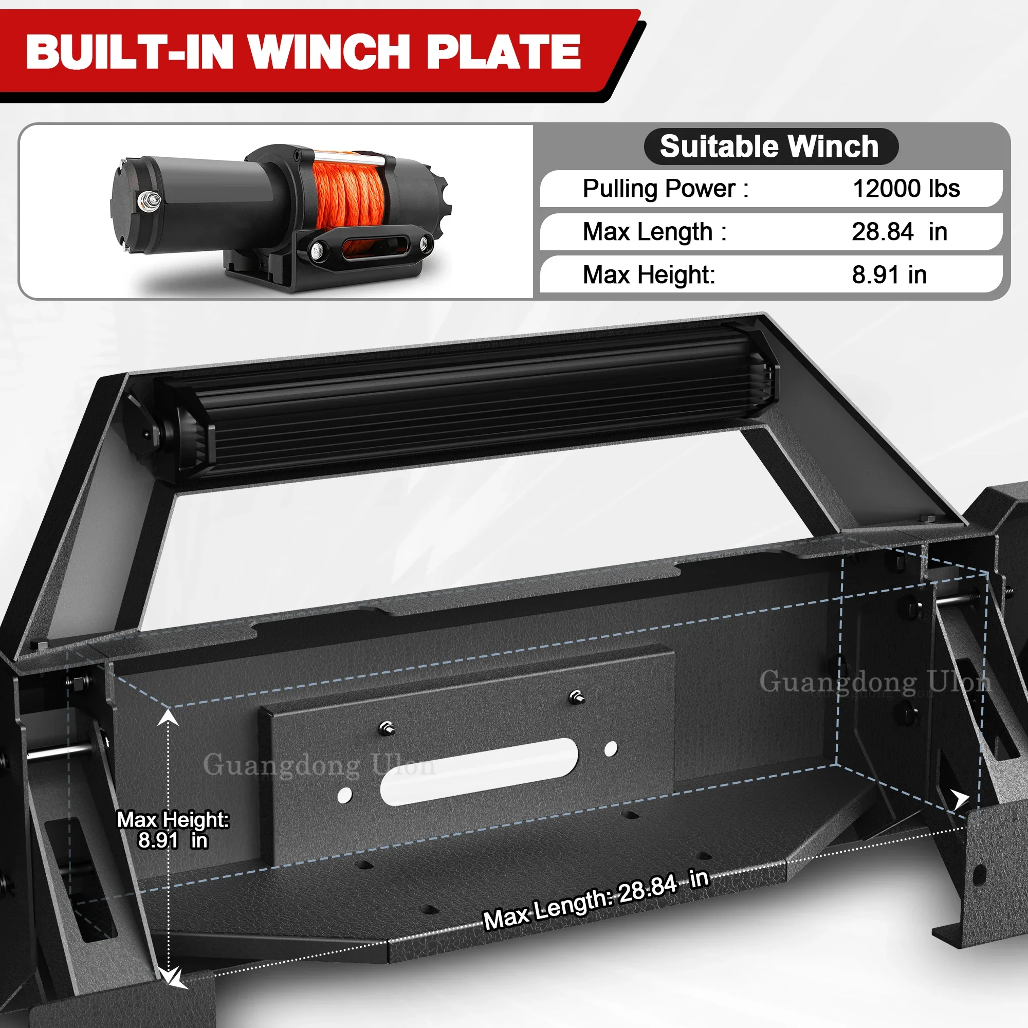 New Product 4x4 Off Road Pickup Bull Bar with LED light Winch Front Bumper  for 2nd Gen Tacoma 2005-2015