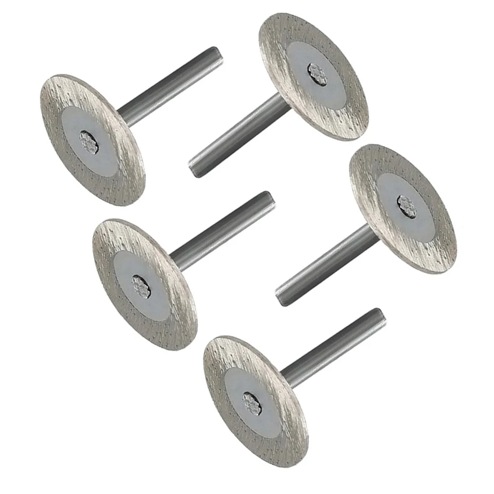 5Pcs Diamond Cutting Disc 6mm Shank 40mm Circular Saw Blade W/ Mandrel For Wood Metal Stone Cutting Electric Grinder Rotary Tool