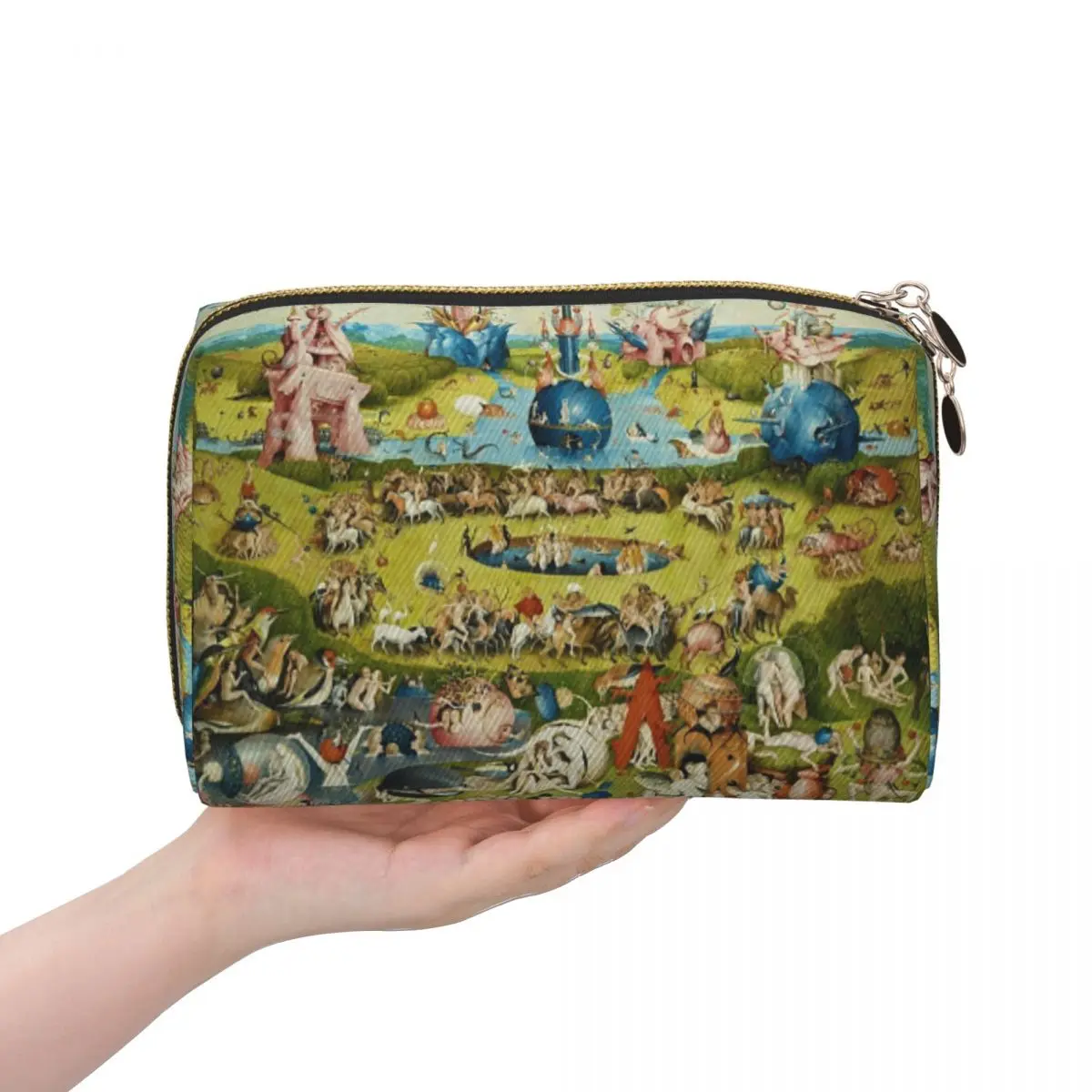 Hieronymus Bosch - Garden Of Earthly Delights Poster Women Cosmetic Bags Travel Makeup Organizer Pouch Toiletry Storage