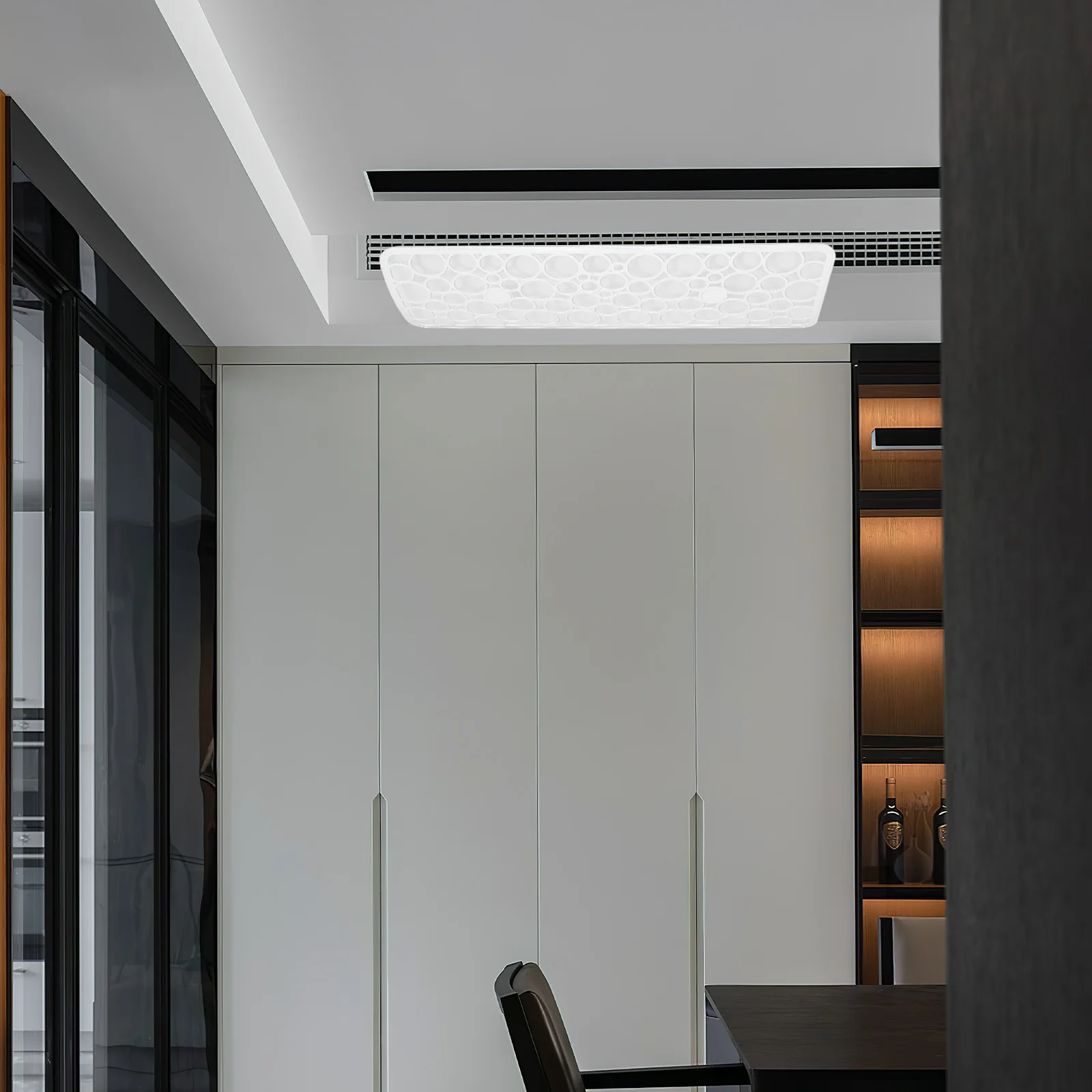 60 سنتيمتر السقف تنفيس الهواء منحرف لمنفذات التيار المتردد المركزي قابل للتعديل الزجاج الأمامي يربك لمنع مسودات الهواء البارد منحرف الحرارة #5