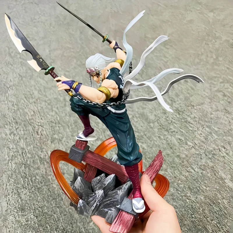 

Demon Slayer Uzui Tengen 27cm Anime Figure with 2 Heads Kimetsu No Yaiba Collectible PVC Statue Model Toy Gift for Fans