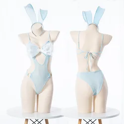 Sweet Girl Swimwear Rabbit Bodysuit Sexy Kawaii Cosplay Butterfly Lace Lingerie Set For Women Bunny 2Pcs Outfit Woman Gifting