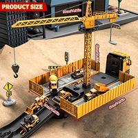 Alloy Construction Vehicles Toy Set for Ages 3-8-STEM Toys with Container Truck/Tower Crane/Excavator, Perfect Birthday Gift