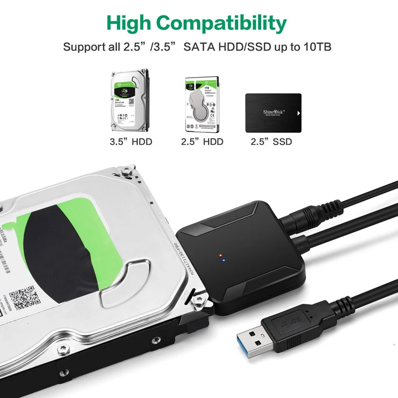 Easy Hard Disk Cable USB To SATA 5Gbps USB 3.0 To SATA 2.5/3.5 Hard Disk Reading IPFS Adapter Cable