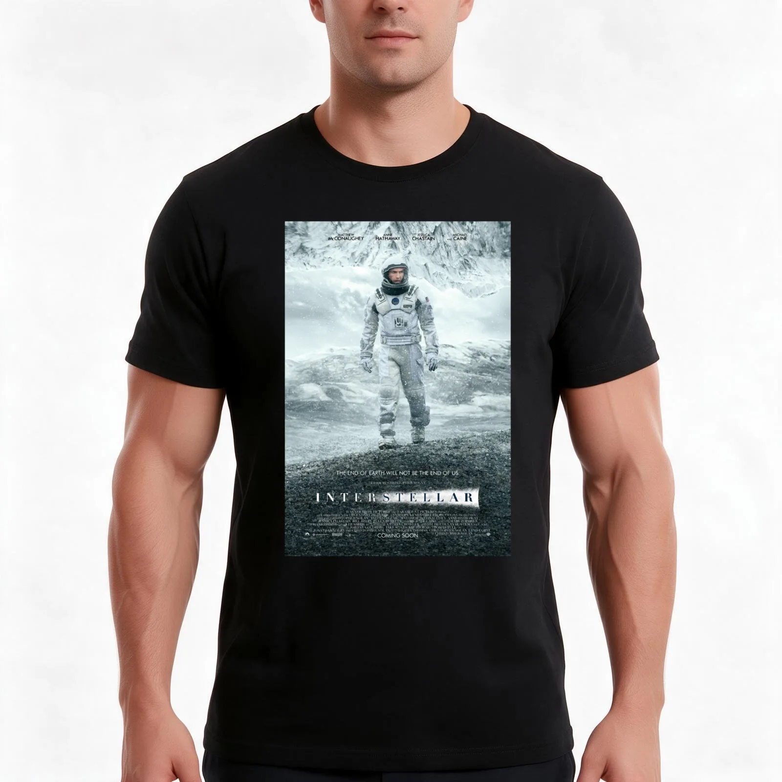 Interstellar Movie High Quality Design T-Shirt, Summer Casual Cotton Tee, Oversized Streetwear Tops, Vintage Graphic Print