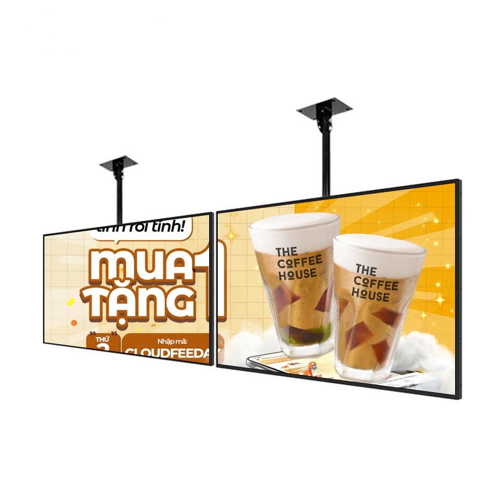 

43 Inch Hanging Wall Mounted Hd Screen Digital Signage Menu Board Lcd Advertising Display for Restaurant Coffee Shop