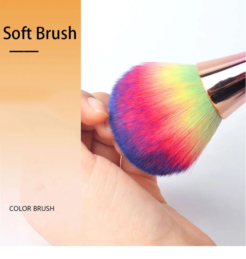 Color Nail Brush Professional Makeup Brushes Gel For Dust Paint Manicure Nails Art Make Powder Brush Stylist Supplies Accessory