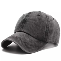 Baseball cap, women's artistic retro outdoor Japanese soft top, summer distressed men's washed cotton duckbill cap