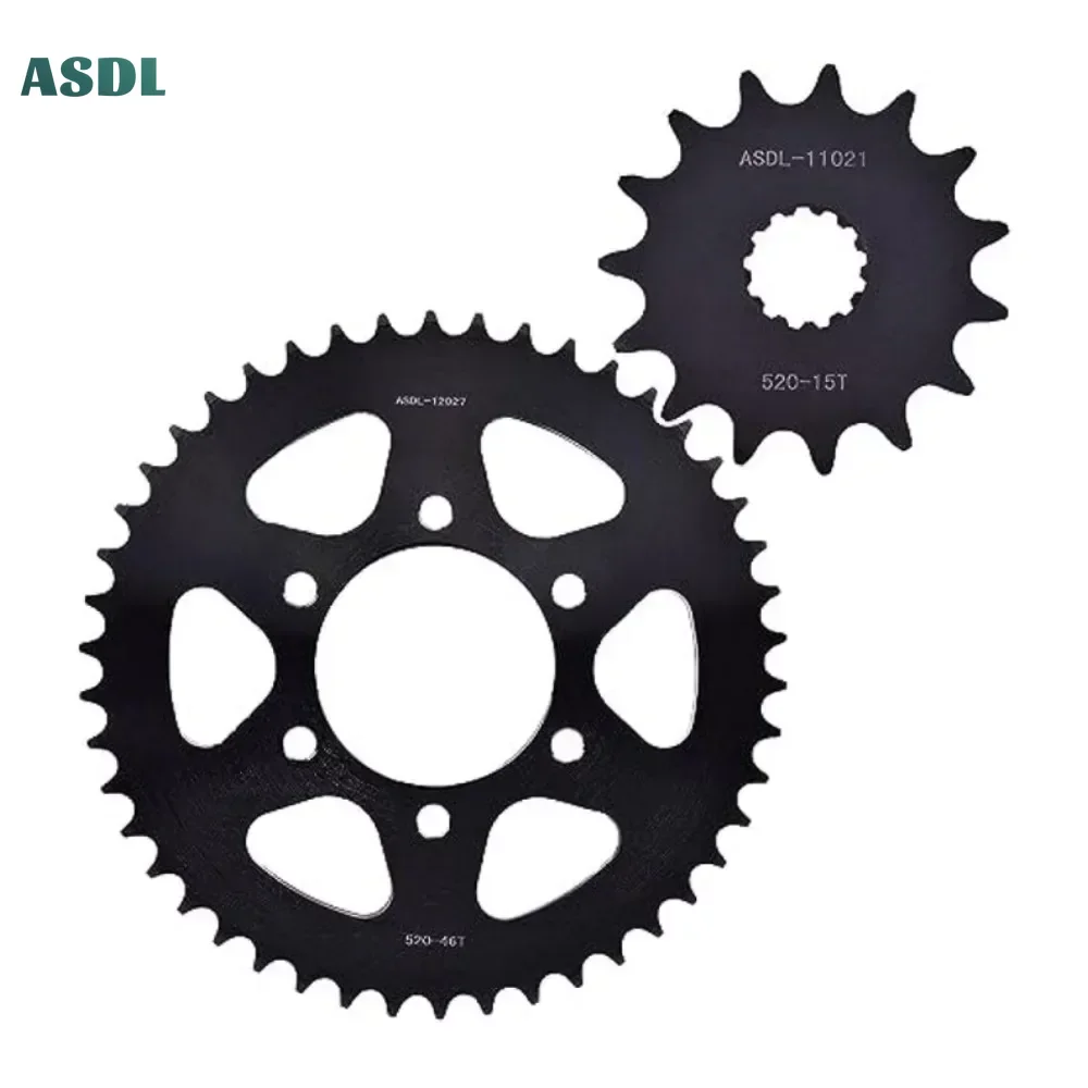 Front Rear Sprocket Set 520 15T 46T for Kawasaki KLE650 2019-2022 Z 650 ER650 2017-2023 400 Ninja R 14-17 700 CF-X 22-23 KLE 650