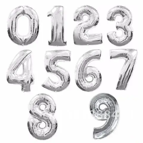 

Number Balloons Large Rainbow Gold Silver Aluminium Foil Birthday Wedding Party Decor Globos Kids Ball Supplies