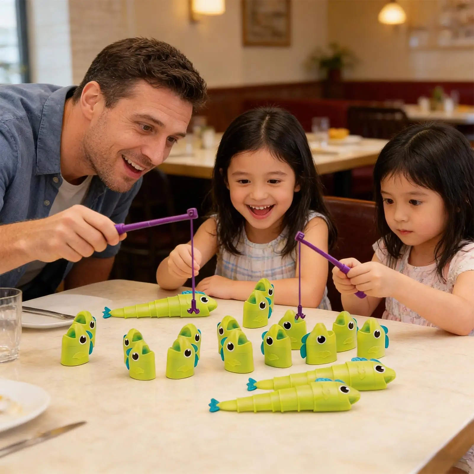 Juguete de Pesca para Niños, Juguetes de Aprendizaje Interactivo, Juego de Caña de Pescar para Niños, Bebés Montessori con Caña, Juegos Educativos para Niños
