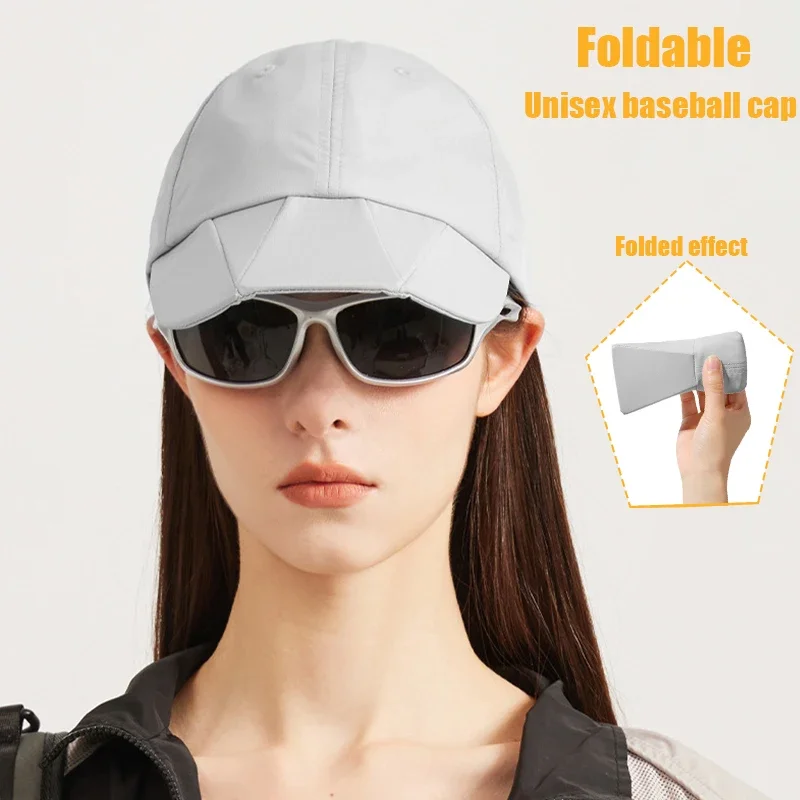 

Foldable Hat Men's Women's Sports Running Tennis Cap Female Outdoor Sun Hat Leisure Baseball Cap Male Summer lightweight Hat