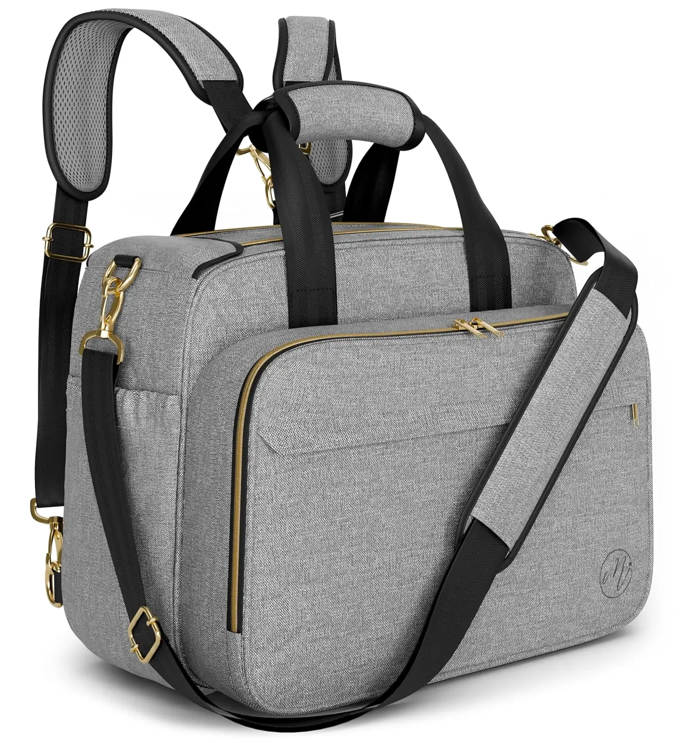 

4-in-1 Convertible Diaper Bag: Tote, Backpack, Stroller & Crossbody for Baby Travel - Gray