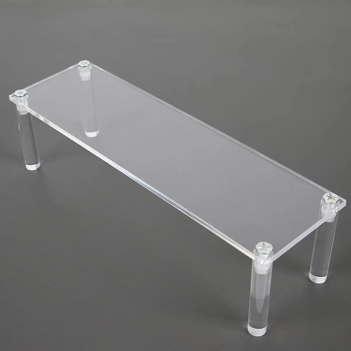 Transparent Single-Layer Acrylic Display Stand Desktop Storage Rack Supermarket Product Display Shelf, 5/10/15/20 cm Height