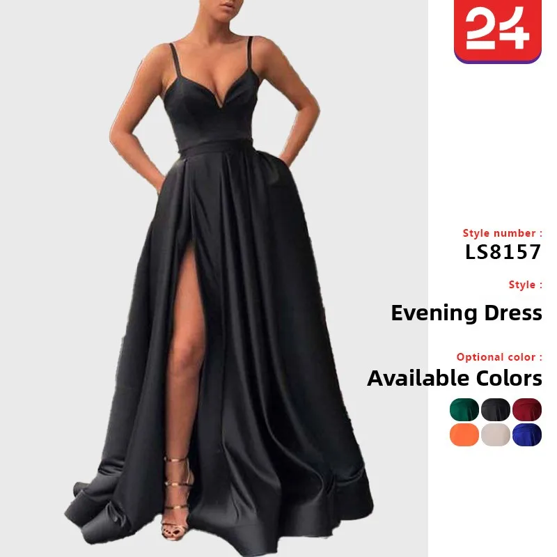 

Spring 2025 Slimming Color Gown Strapless Floor-Length Banquet Satin Dress Long Skirt mid Waist Polyester No Brand Registered...