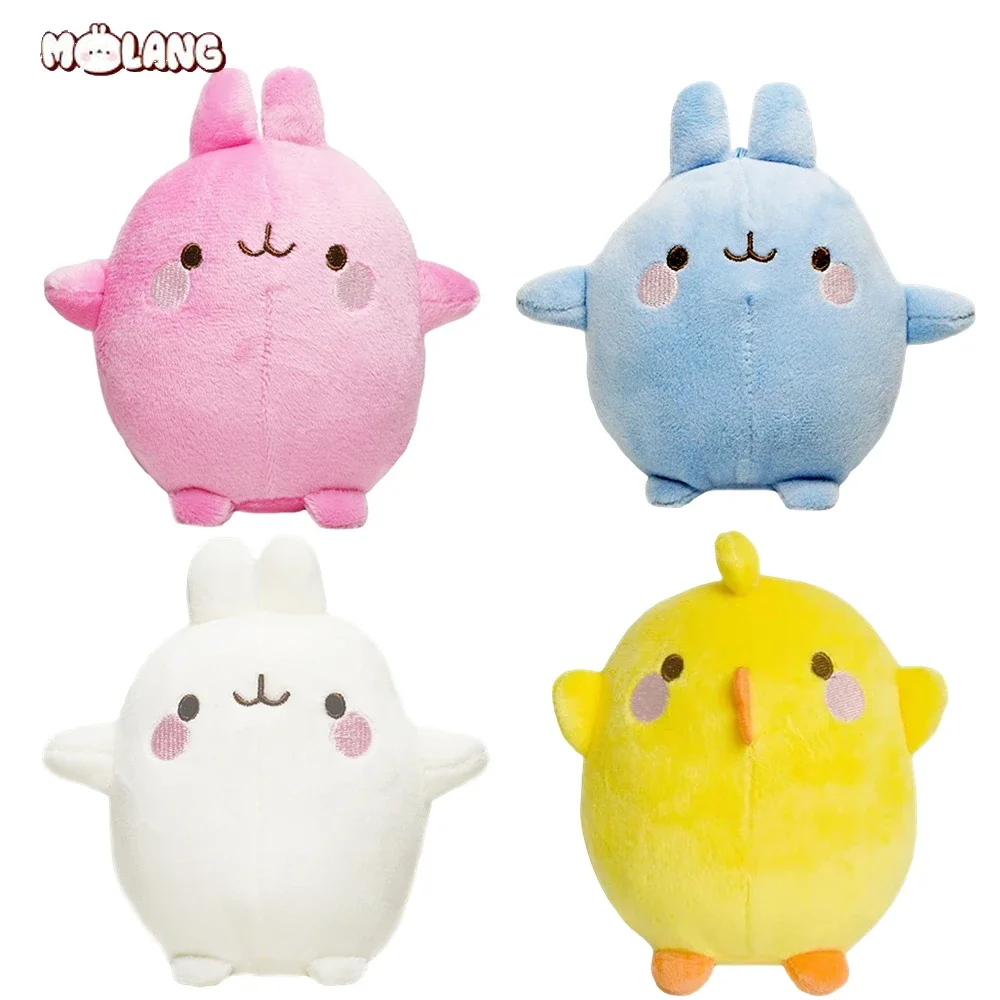 New Genuine 14cm Molang Piu Piu Kawaii Cute Plush Chick Rabbit Keychain Pendant Toy Anime Cartoon Soft Stuffed Dolls Child Gifts