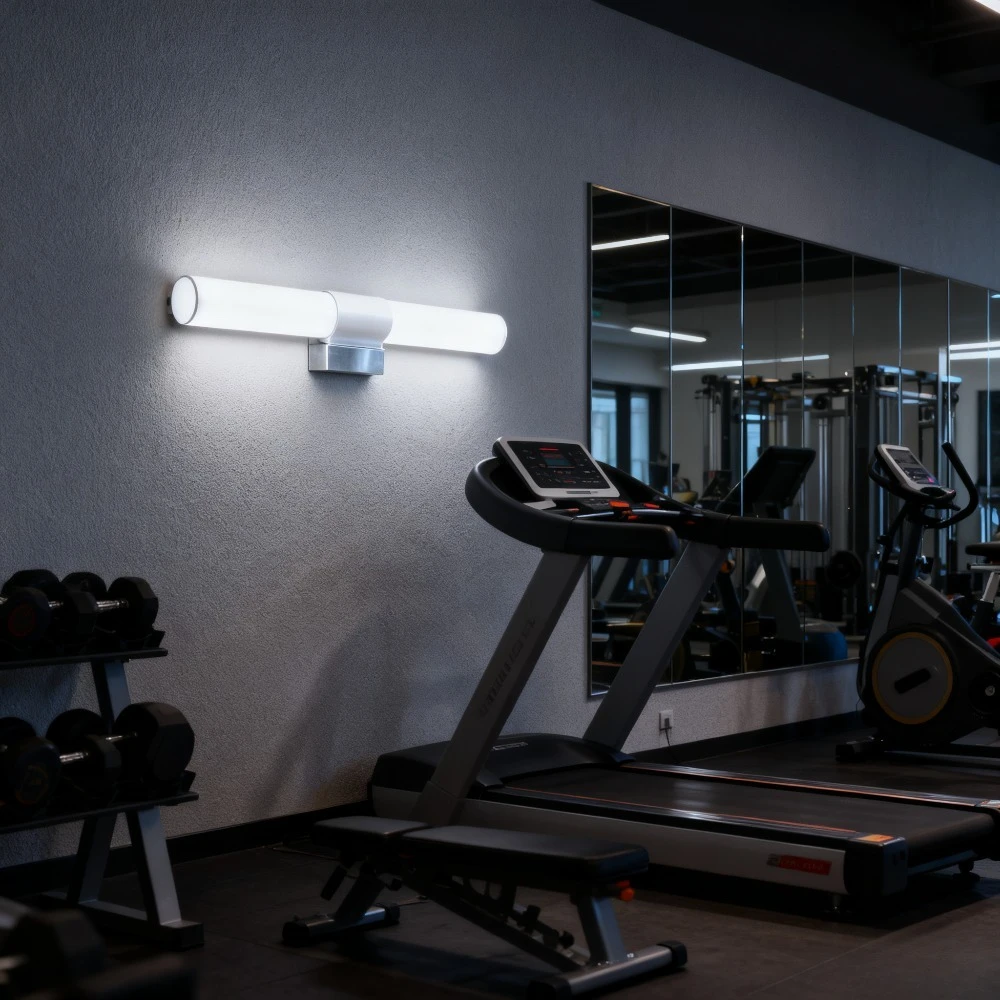 ไฟติดผนัง JOYINLED 1/2 ชิ้น รุ่นโมเดิร์น สีเงิน 22 วัตต์ 55 ซม. กันน้ำ แสงสีขาวโทนเย็น สำหรับห้องน้ำ ห้องทำงาน ข้างเตียง ระเบียง