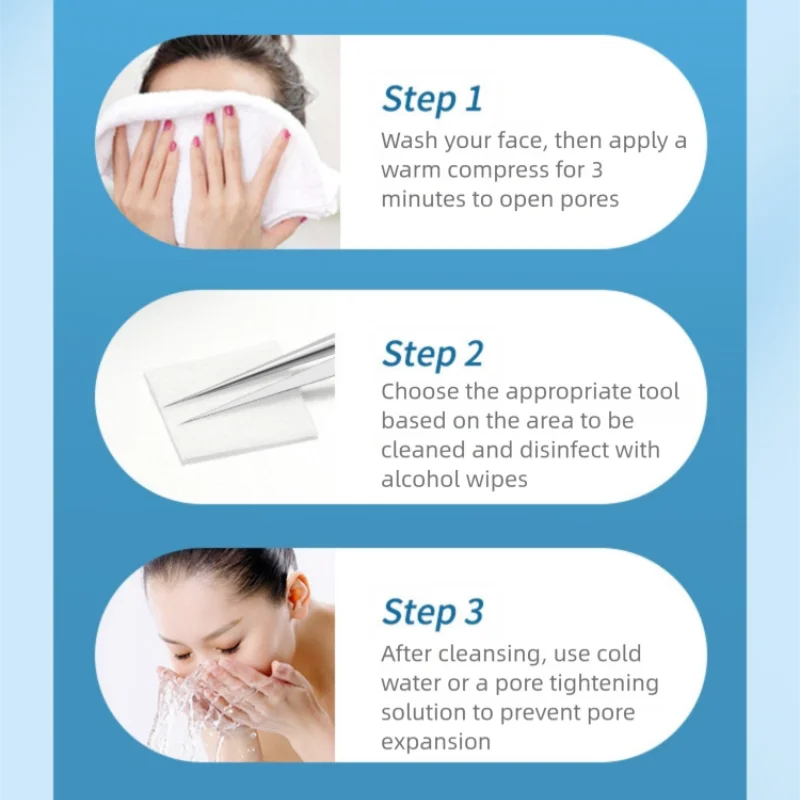 3 stks/doos Ultrafijn nr. 5-acne mee-eter verwijderen pincet schoonheidssalon acne puistjes naalden diepe reiniger clip gezicht huidverzorging tool