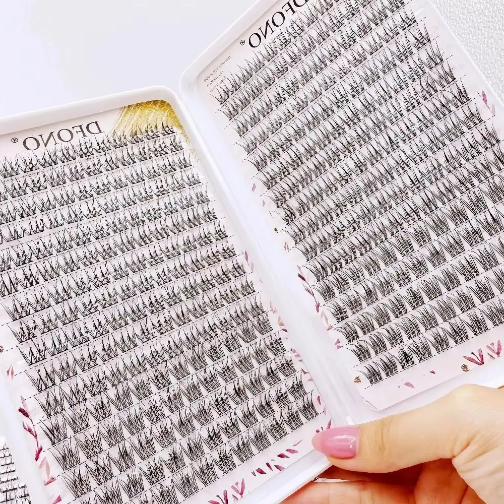 384pcs Fish Tail Individual Lash Clusters 10-12mm Reusable DIY Eyelash Extensions Perfect for Daily Makeup And Salon Use