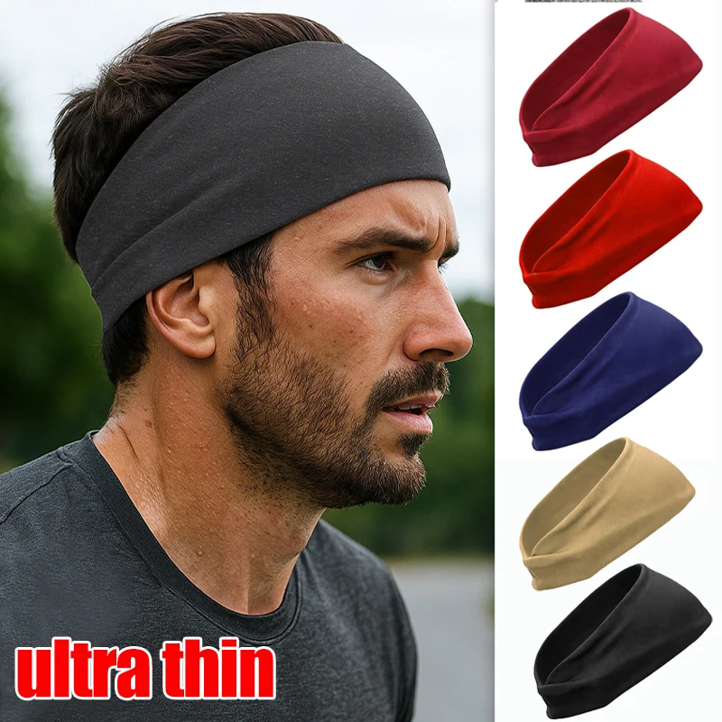 

Однотонная повязка на голову, впитывающая пот, мягкая, дышащая, для фитнеса, баскетбола, бега, тенниса, йоги, для женщин и мужчин