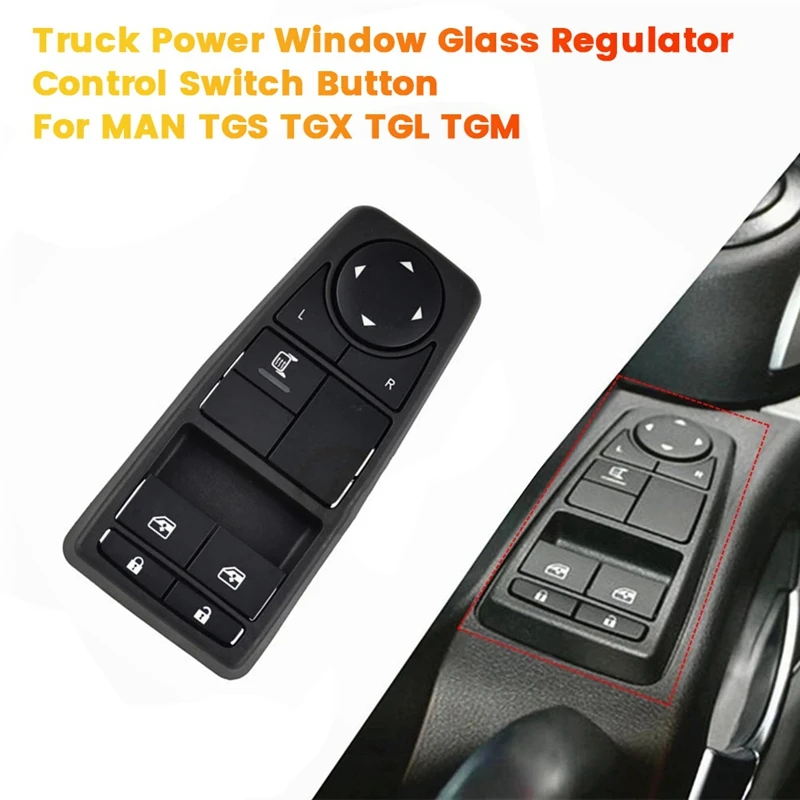 Truck Power Window Glass Regulator Control Switch 81258067094 81258067109 For MAN TGS TGX TGL TGM Window Lift Button LHD