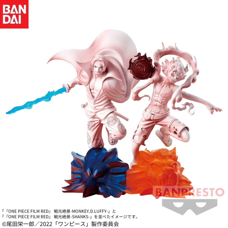 

In Stock Bandai Original Anime ONE PIECE Monkey D. Luffy Shanks RED Action Figure Model Holiday Gifts