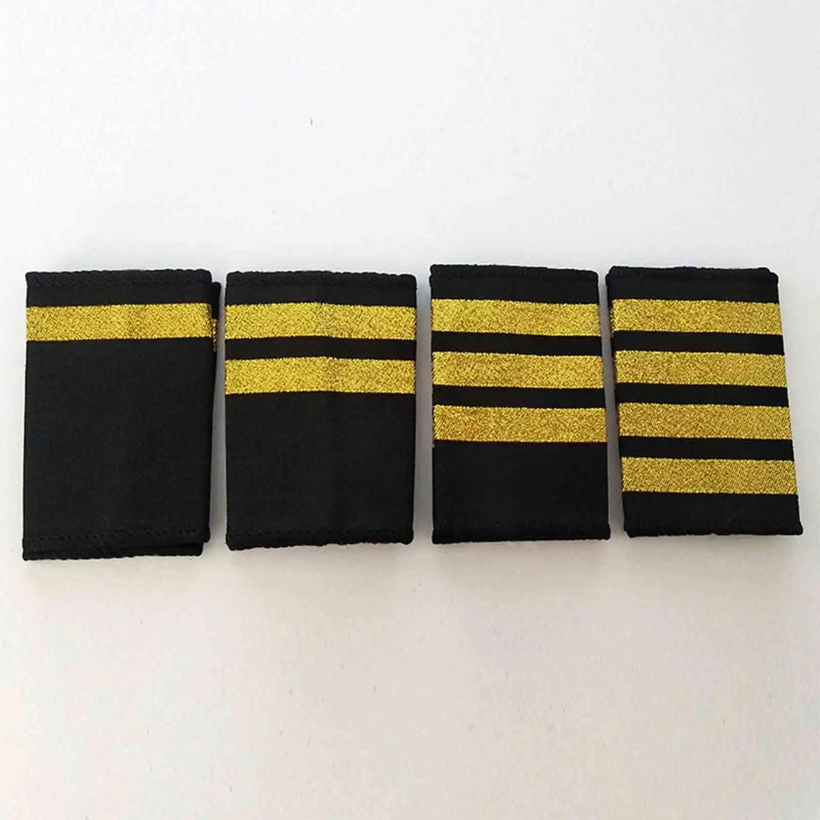 Airline Epaulets Polyester Three Bars Professional Shoulder Boards Aviation Insignia for Pilot Uniform Dressy