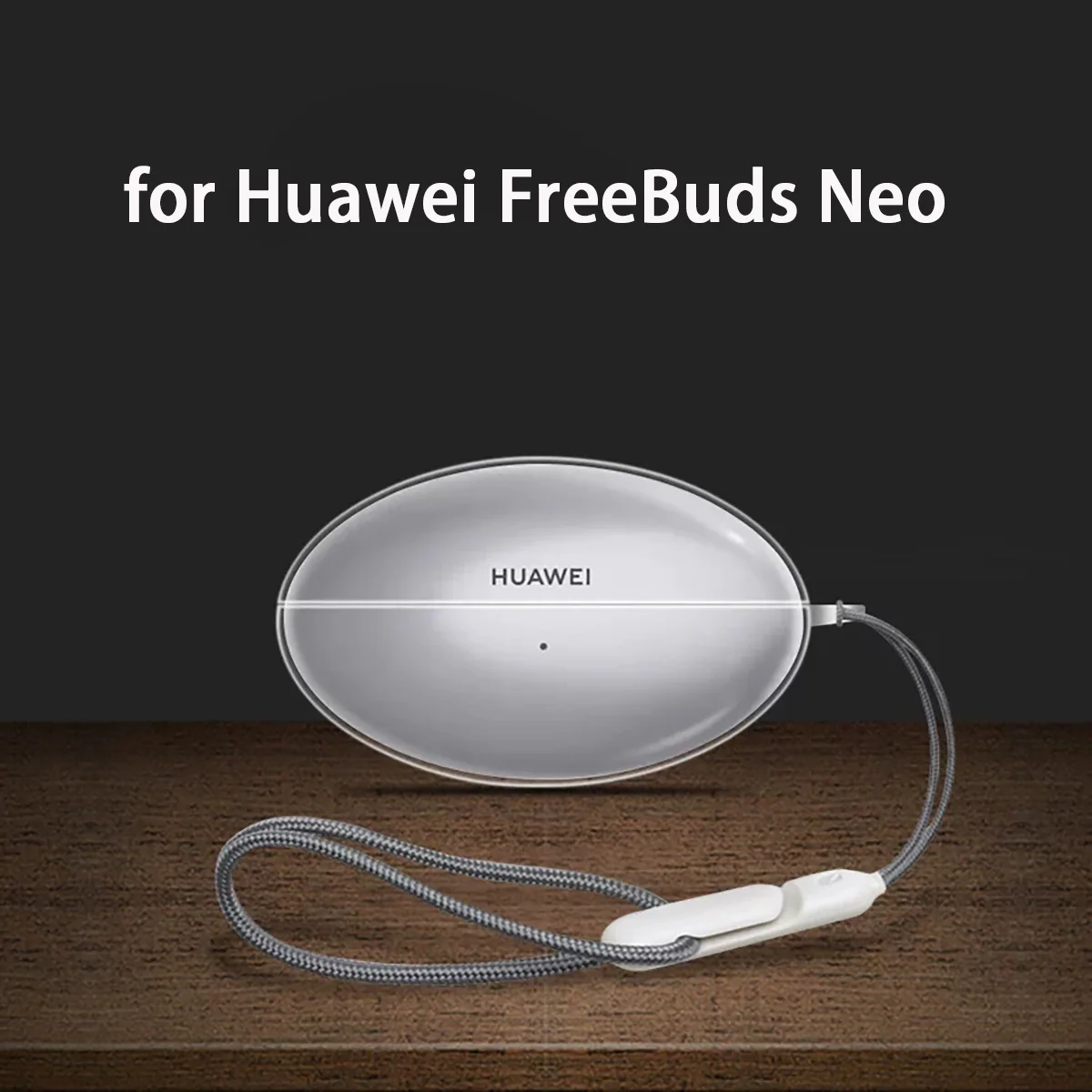 Weiche, transparente und stoßfeste TPU-Schutzhülle für Huawei FreeBuds Neo mit Trageschlaufe, Kopfhörer-Schutzhülle.