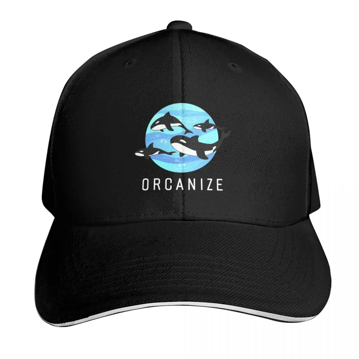 Orcanize Orca Killer Whale, Ocean Orcas Humor Baseball Cap Casual Daily Wear Quick Dry Performance Cotton Twill Breathable