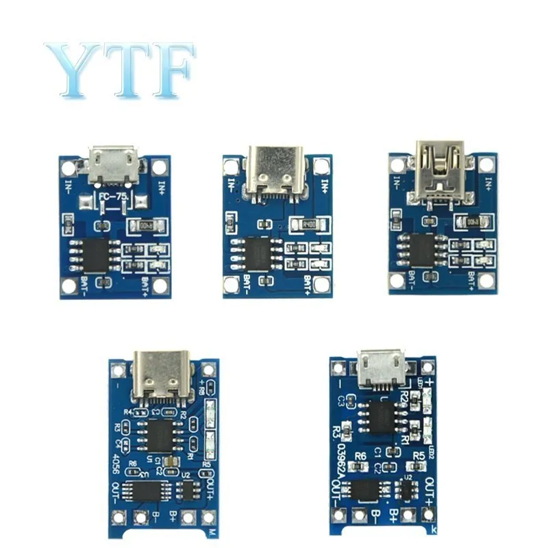 10pcs 18650 Lithium Battery 3.7V 3.6V 4.2V Lithium Charging Board Module 1A Overshoot Over Discharge Protection For TP4056