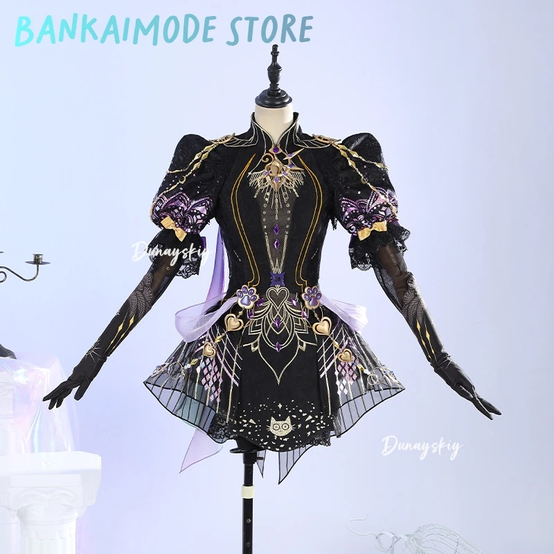 لعبة Naraka Bladepoint Feria Shen أزياء تنكرية أسود أبيض الأميرة لوليتا فستان أنيمي الهالوين لعب الأدوار فساتين نسائية