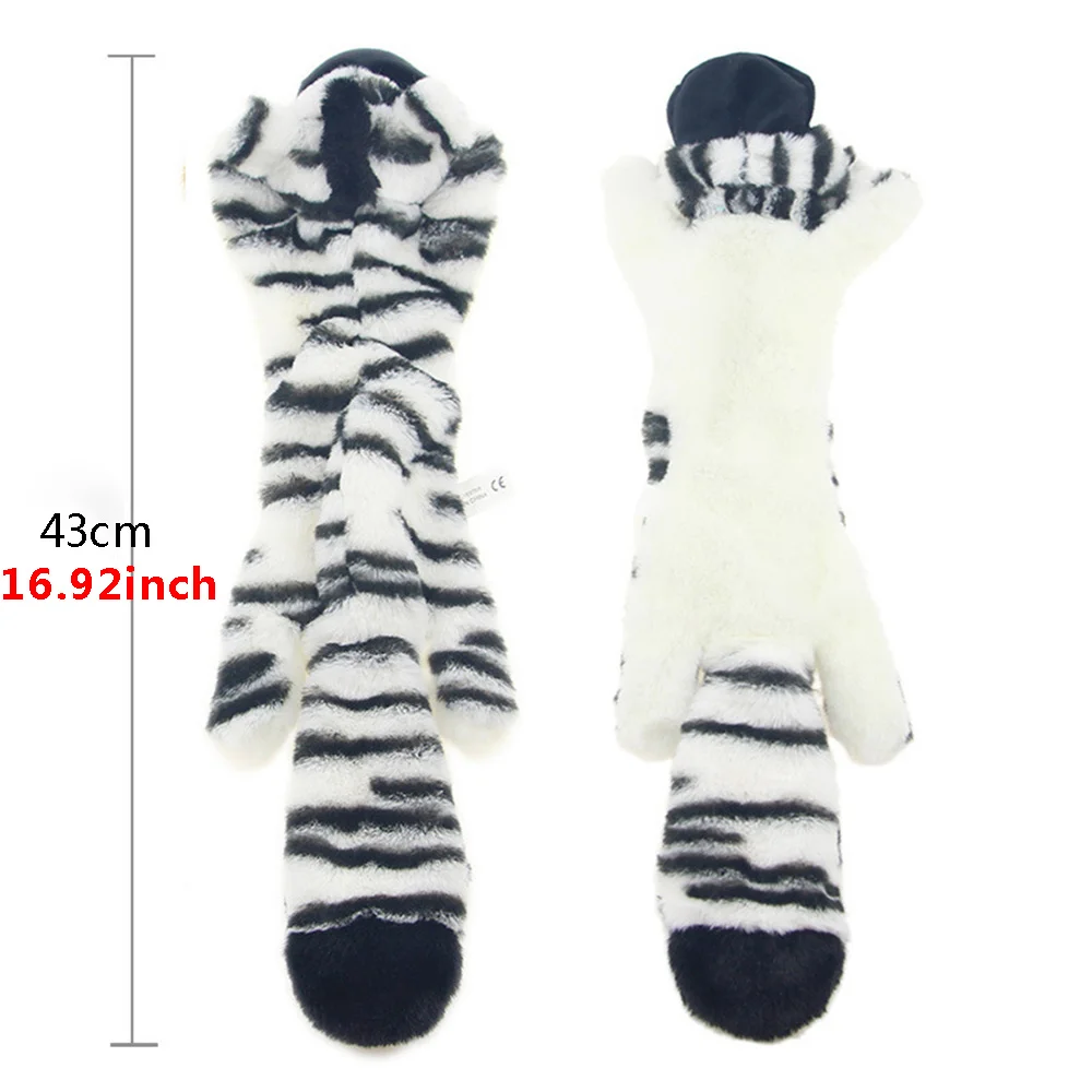 Funny Simulated Animal No Stuffing Dog Toy with Squeakers Durable Stuffingless Plush Squeaky Dog Chew Toy Crinkle Pet Squeak Toy