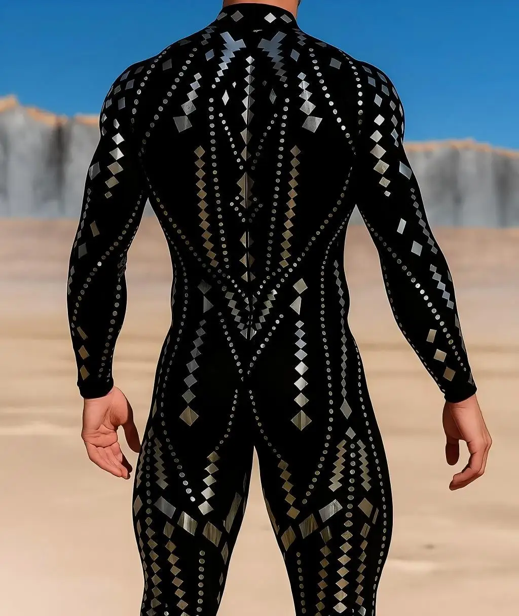 Herren Halloween Cyberpunk Jumpsuit 3D Digitaldruck Roboter Zentai Erwachsenen Cosplay Catsuit Bodysuit Karneval Rennrad Kostüm – Detail 25