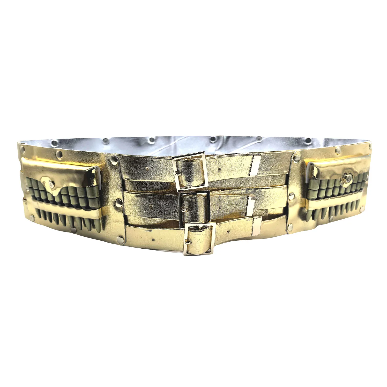 Michael Jackson Bullet Belts Jam Dangerous Golden Leather Matel Handmade