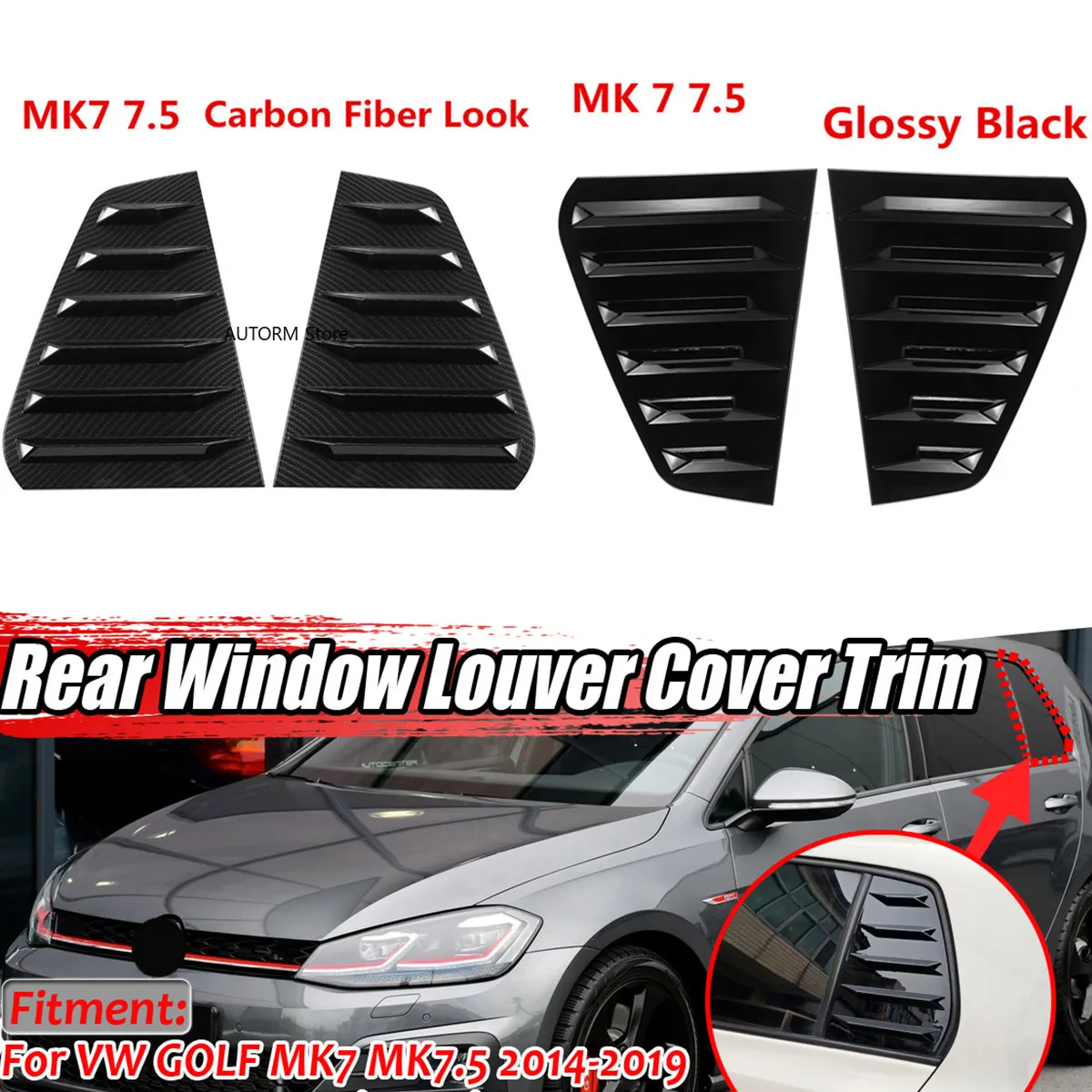 

Наконечники Golf MK7 для VW Golf MK7 MK7 2014-2019, автомобильные задние жалюзи, боковая крышка затвора, отделка, наклейка, вентиляционное колесо, ABS