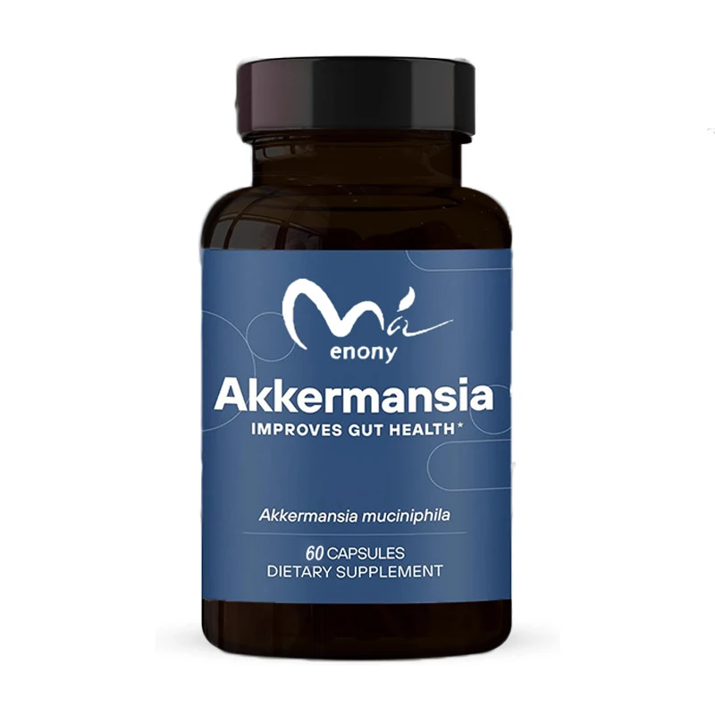 Akkermansia probiotics contain prebiotic fiber -60 capsules,100MAFU live strain,promoting intestinal health for both menandwomen