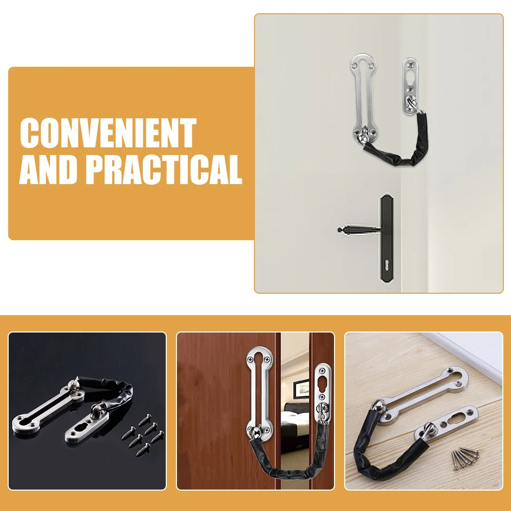 

Stainless Steel Door Chain Lock Security Chain Thick Durable Safety Lock Perfect for Hotel Door Home Office Indoor Protection