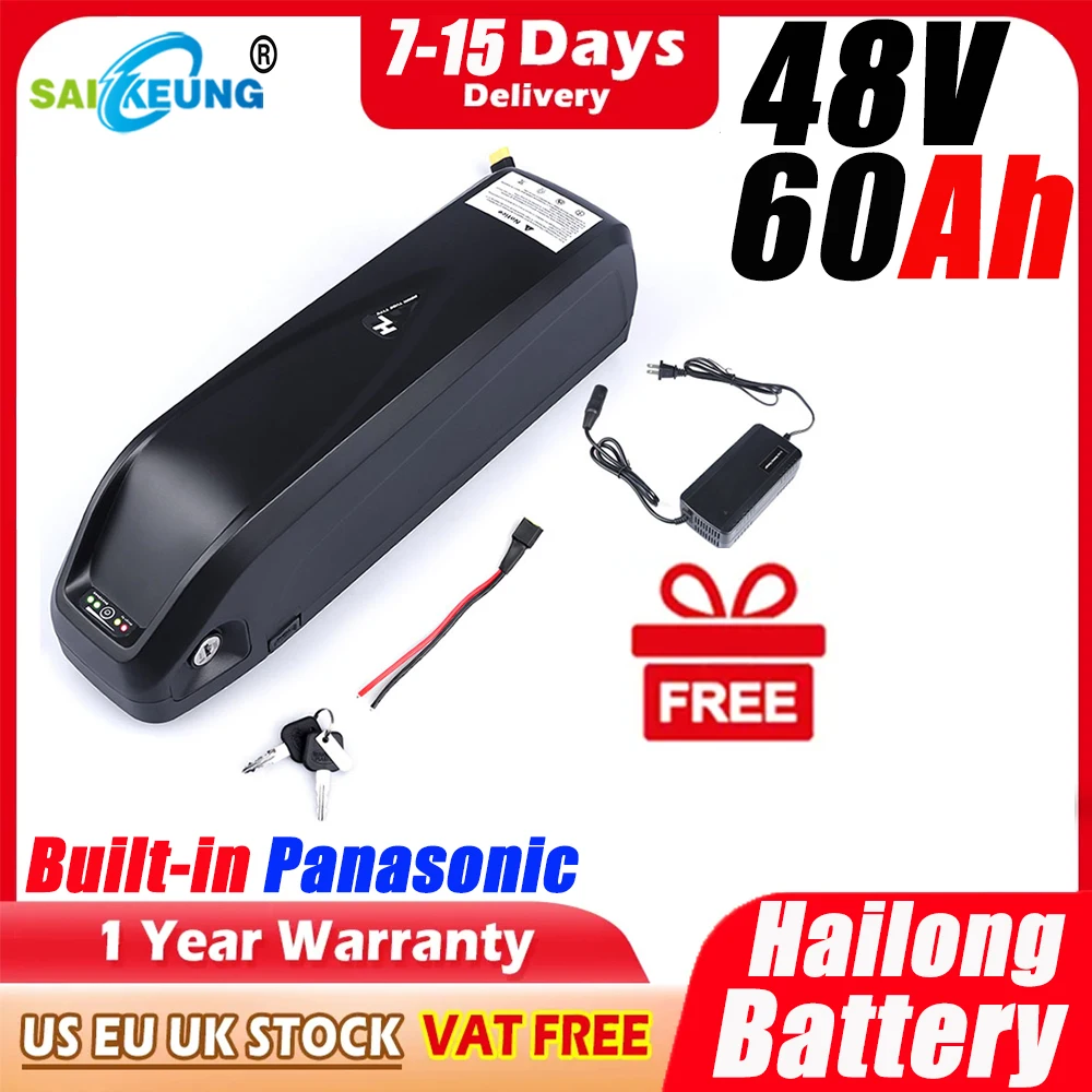 Hailong 48 Volt  30 50 60ah Electric Bicycle Lithium Battery Bafang 750w1000w  Kit for Bicycle 48v 20ah Bike 2000w  with Charger