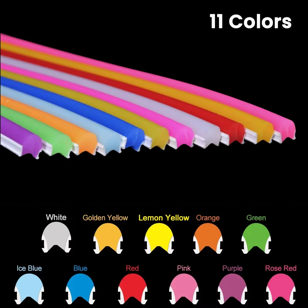 6mm Separate Silicone Neon Strip Flexible Soft Bendable DIY Sign 11Colors Waterproof IP67 Outdoor For S Shape 2835 SMD Led Strip
