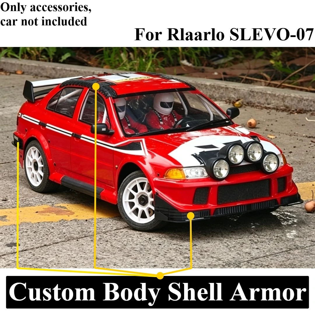 1/7 RC Rally Car Upgrade Parts Custom Body Shell Armor Exterior Protective Mod For Rlaarlo SLEVO‑07 Cosmetic Decor Accessories