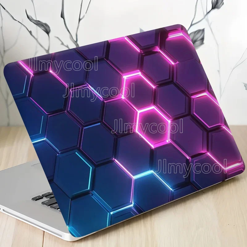 2 Hexagonal Laptop Sticker Self-adhesive Scratch Resistant PVC Protective Film Suitable for 12 To 15.6 Inches Self-adhesive